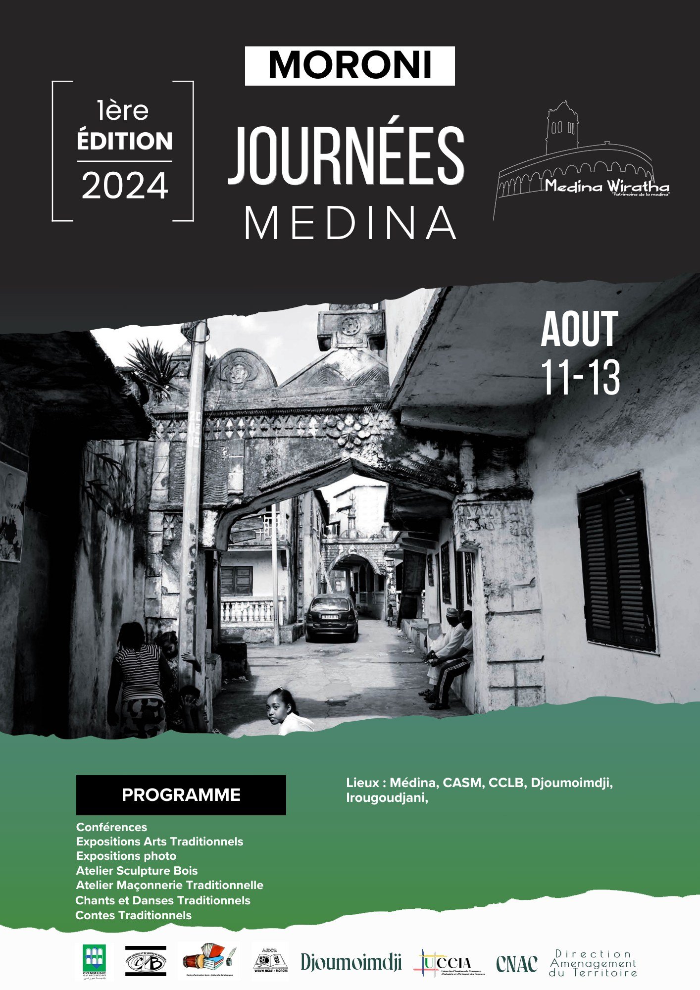 Affiche officielle 1ère édition JMM — Moroni, 11-13 août 2024